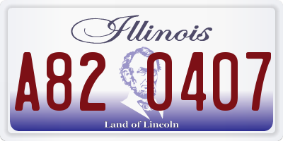 IL license plate A820407