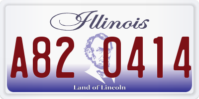 IL license plate A820414