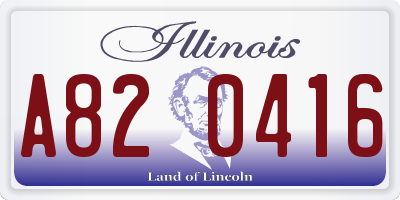 IL license plate A820416