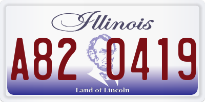 IL license plate A820419