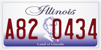 IL license plate A820434