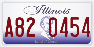 IL license plate A820454