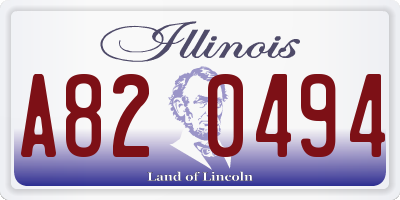 IL license plate A820494