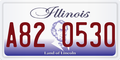 IL license plate A820530