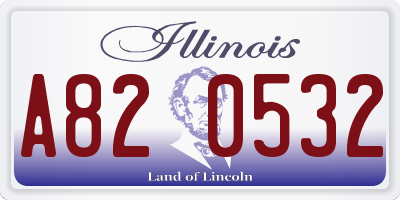 IL license plate A820532