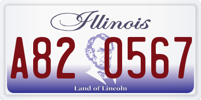 IL license plate A820567