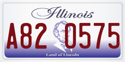 IL license plate A820575