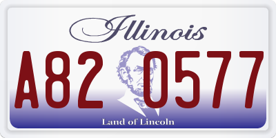 IL license plate A820577