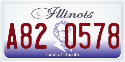 IL license plate A820578