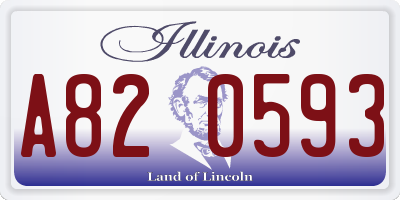 IL license plate A820593