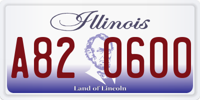 IL license plate A820600