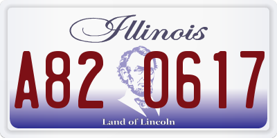 IL license plate A820617
