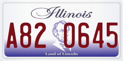 IL license plate A820645