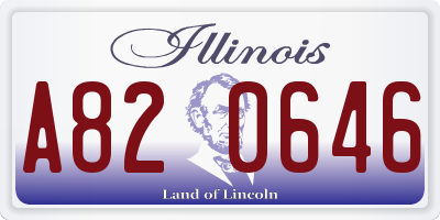 IL license plate A820646