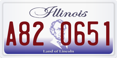 IL license plate A820651