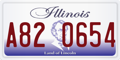 IL license plate A820654