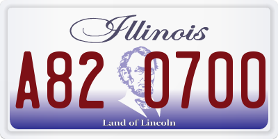 IL license plate A820700
