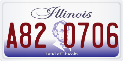 IL license plate A820706