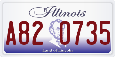 IL license plate A820735