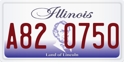 IL license plate A820750