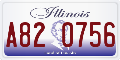 IL license plate A820756