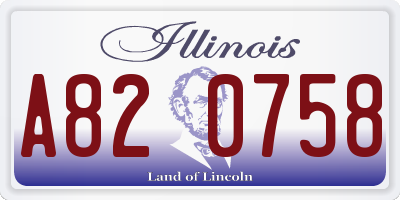 IL license plate A820758