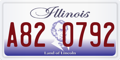 IL license plate A820792