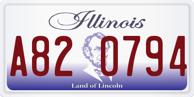 IL license plate A820794