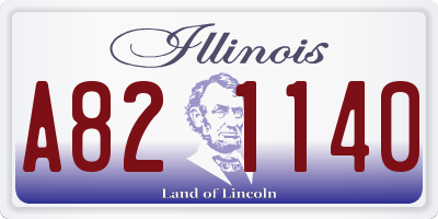 IL license plate A821140