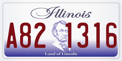 IL license plate A821316