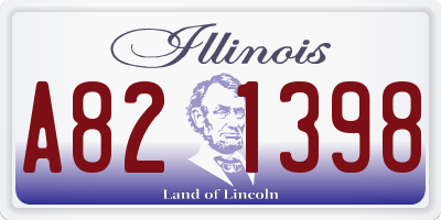 IL license plate A821398