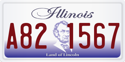 IL license plate A821567