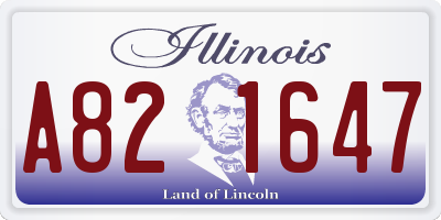 IL license plate A821647