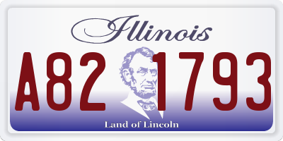 IL license plate A821793