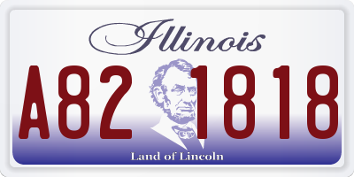 IL license plate A821818