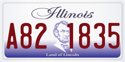 IL license plate A821835