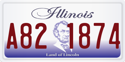 IL license plate A821874