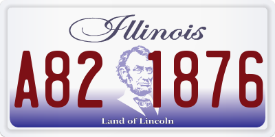IL license plate A821876