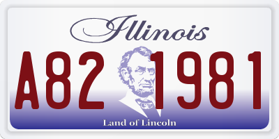 IL license plate A821981