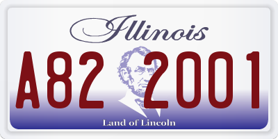 IL license plate A822001