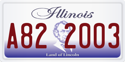 IL license plate A822003