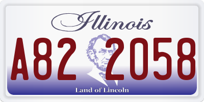 IL license plate A822058
