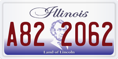 IL license plate A822062
