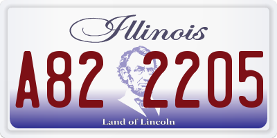 IL license plate A822205