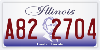 IL license plate A822704