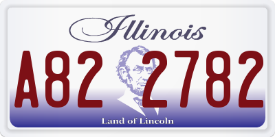 IL license plate A822782