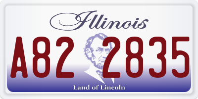 IL license plate A822835