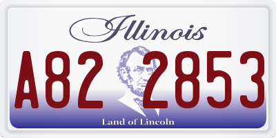 IL license plate A822853