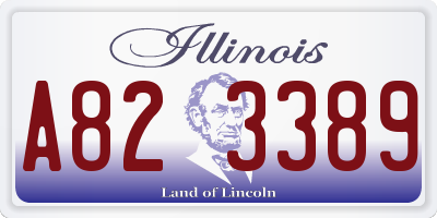 IL license plate A823389