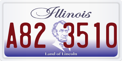 IL license plate A823510